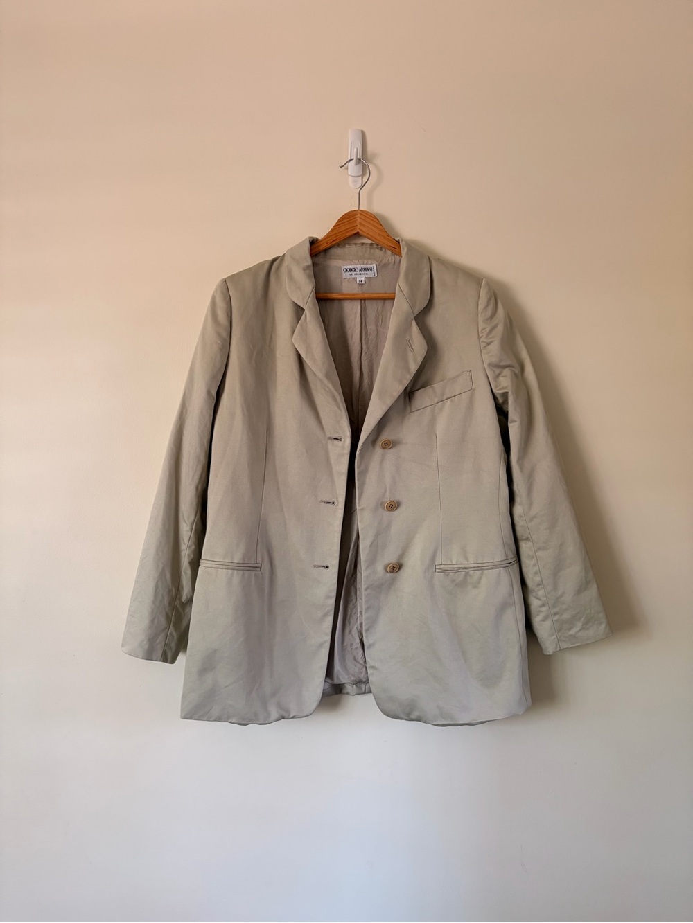 Vintage Giorgio Armani Beige Cotton Blazer